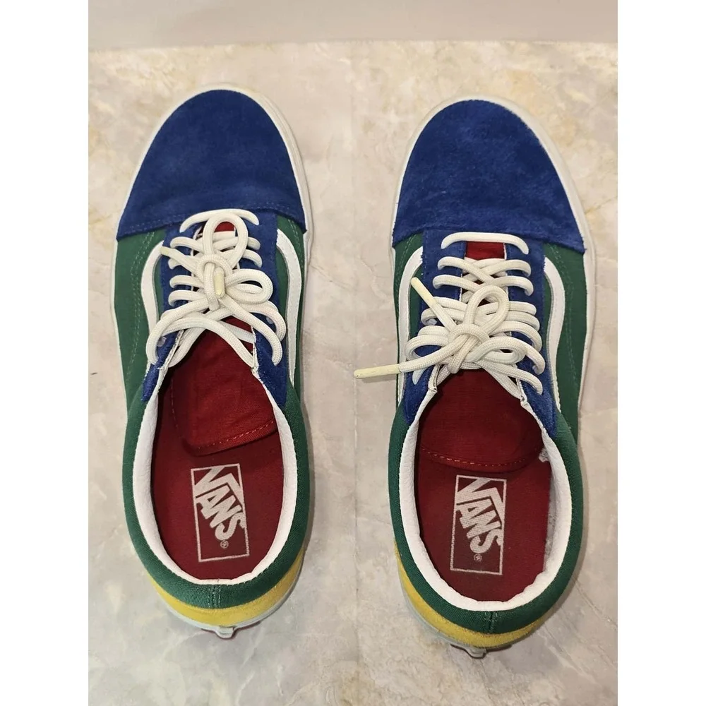 Vans Multicolor Suede & Canvas Low Top Boat Shoes - Blue Green Yellow Red